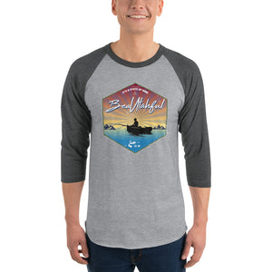 Let's go Fishing 3/4 sleeve raglan shirt